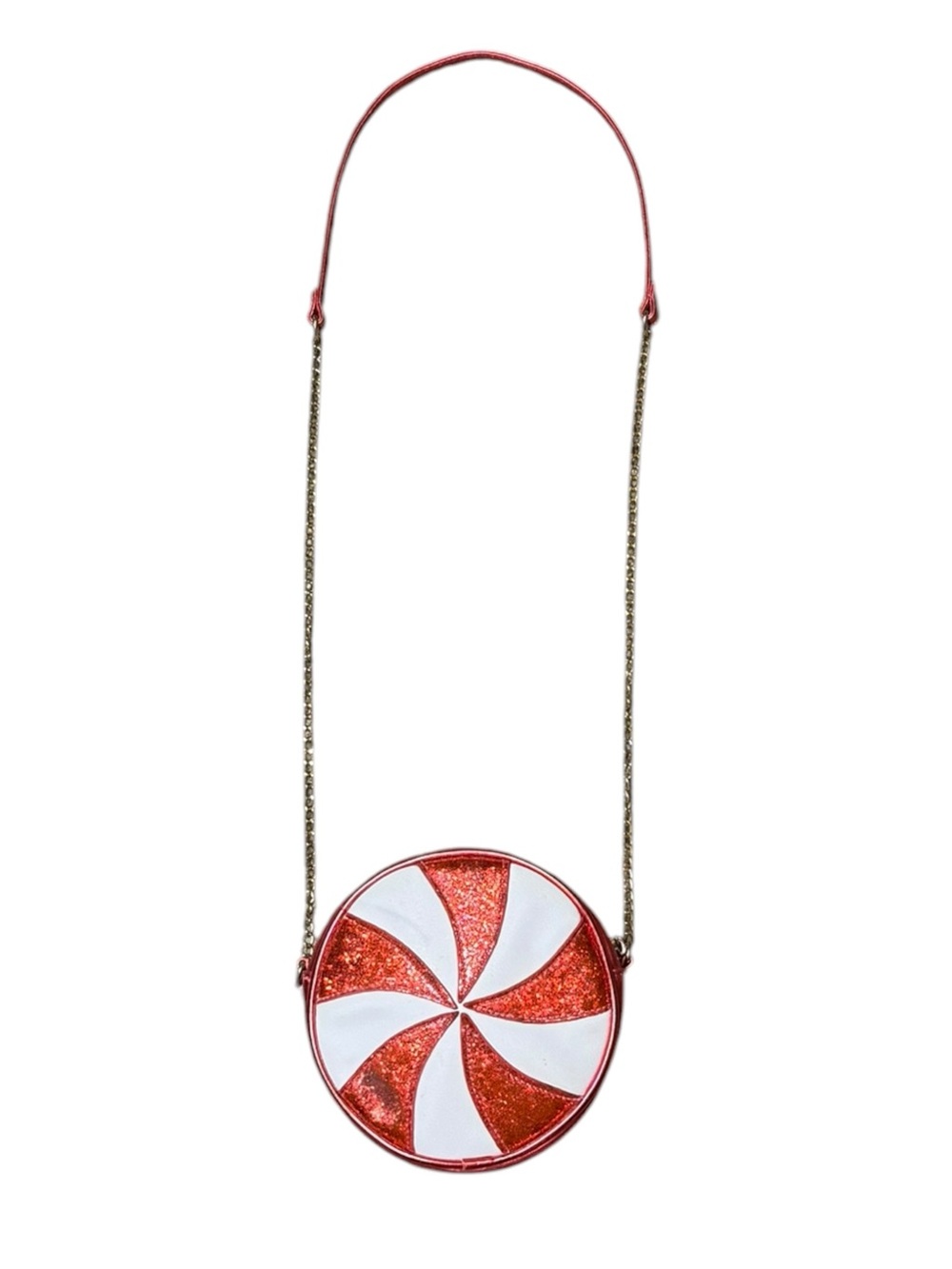 Olivia Miller Red & White Peppermint Circle Crossbody Bag